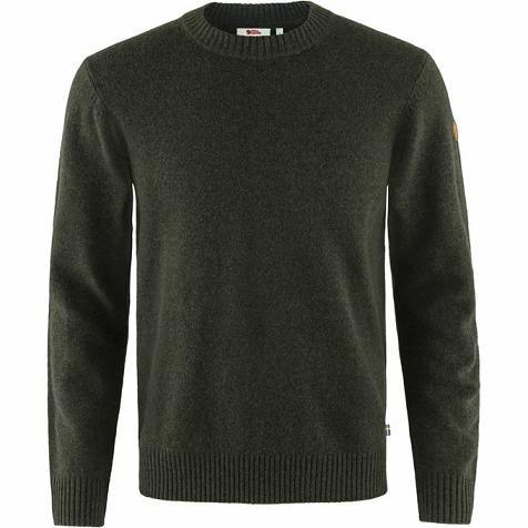 Fjallraven Övik Sweater Dark Olive Singapore For Men (SG-227578)